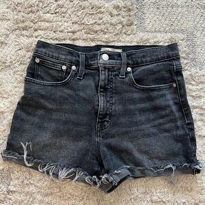 Madewell Faded Black Denim Shorts